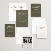 "into the mountains" - Wedding Invitations in Olive by Helen Halik - Invitation Suite