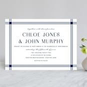 "window pane check" - Wedding Invitations in Navy by Kerry Doyle - Front