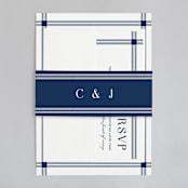 "window pane check" - Wedding Invitations in Navy by Kerry Doyle - Assembled