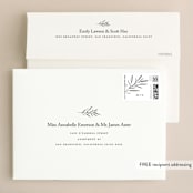 "Marlowe" - Wedding Invitations in Classy White by Kelly Schmidt - FREE Recipient Addressing