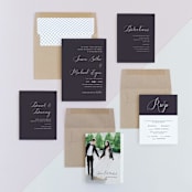 "Right Side" - Wedding Invitations in Blackberry by Susan Brown - Invitation Suite