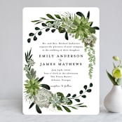 "Agave & Greens" - Wedding Invitations in Ivory by Susan Moyal - Front