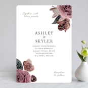 "floral corner" - Wedding Invitations in Marsala by Cass Loh - Front