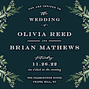 "Fresh Greenery" - Wedding Invitations in Mystic Forest by Jennifer Postorino - Close-Up