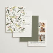 "Peony Wreath" - Wedding Invitations in Peach by Joanna Griffin - Back of Card Options
