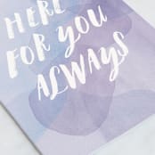 "Always" - Single Greeting Cards in Lavender by Olivia Raufman - Close-Up
