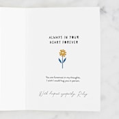 "Scandi Dove" - Single Greeting Cards in Navy by Nam Bourassa - Customizable Interior Example