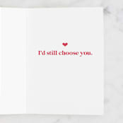 "I'd Choose you again" - Single Greeting Cards in Navy by Leah Ragain - Interior