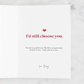 "I'd Choose you again" - Single Greeting Cards in Navy by Leah Ragain - Customizable Interior Example