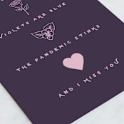 "Modern Poem" - Single Greeting Cards in Navy by Katharine Watson - Close-Up