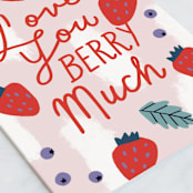 "love you berry much" - Single Greeting Cards in Strawberry by Cindy Chu - Close-Up
