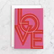 "Bold Gilded Love" - Single Greeting Cards in Bubblegum by Nazia Hyder - Front