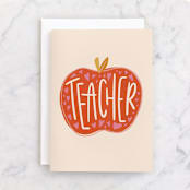 "Teacher Appreciation" - Single Greeting Cards in Apple by Meagan Bateman - Front