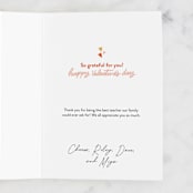 "Teacher Appreciation" - Single Greeting Cards in Apple by Meagan Bateman - Customizable Interior Example