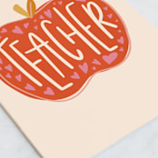 "Teacher Appreciation" - Single Greeting Cards in Apple by Meagan Bateman - Close-Up