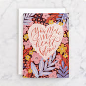 "Blooming heart" - Single Greeting Cards in Rainbow by Anastasia Makarova - Front
