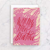 "Beautiful" - Single Greeting Cards in Peony by Hannah Williams - Front