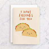 "Fillings for you" - Single Greeting Cards in Almond by Annie Holmquist - Front