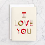 "Typographic Love" - Single Greeting Cards in Latte by Kiersten Garner - Front