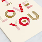 "Typographic Love" - Single Greeting Cards in Latte by Kiersten Garner - Close-Up