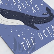 "as deep as the ocean" - Single Greeting Cards in Lilac by Angela Thompson - Close-Up