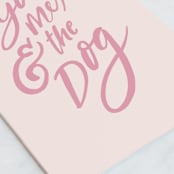 "You, Me, and the Dog" - Single Greeting Cards in Bubblegum by Hannah Williams - Close-Up