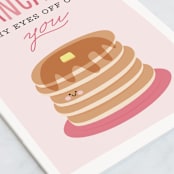 "Pancake" - Single Greeting Cards in Bubblegum by Jen Banks - Close-Up