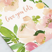 "Peach Floral Watercolor" - Single Greeting Cards in Blush by Yao Cheng Design - Close-Up