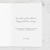 "Bouquet Heart" - Single Greeting Cards in Lavender by Lori Wemple - Customizable Interior Example