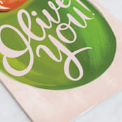 "olive you" - Single Greeting Cards in Olive by Gina Grittner - Close-Up