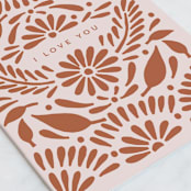 "Bold Frame Love" - Single Greeting Cards in Rose Gold by Katharine Watson - Close-Up
