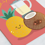 "Well-blended" - Single Greeting Cards in Pineapple by Erica Krystek - Close-Up