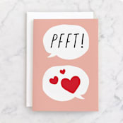 "Pfft!" - Single Greeting Cards in Blush by Minted - Front