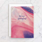 "Be My Galentine" - Single Greeting Cards in Galaxy by Nadia Hassan - Front