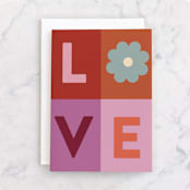 "Flower Power" - Single Greeting Cards in Candy by Morgan Kendall - Front