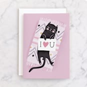 "Purrfect" - Single Greeting Cards in Cupcake by Juliana Zimmermann - Front