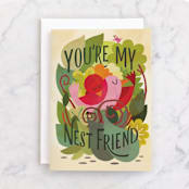 "You're My Nest Friend" - Single Greeting Cards in Leaves by Morgan Ramberg - Front