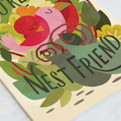 "You're My Nest Friend" - Single Greeting Cards in Leaves by Morgan Ramberg - Close-Up