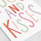 "All the hugs and kisses" - Single Greeting Cards in Pearl by Pixel and Hank - Close-Up