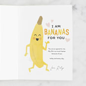"Bananas" - Single Greeting Cards in Banana by Jessie Steury - Customizable Interior Example