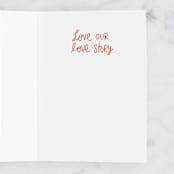 "Real Love Story" - Single Greeting Cards in Blush by Inkblot Design - Interior