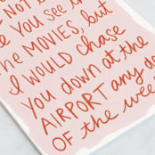 "Real Love Story" - Single Greeting Cards in Blush by Inkblot Design - Close-Up