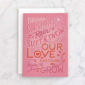 "Through Sunshine" - Single Greeting Cards in Peony by Morgan Ramberg - Front