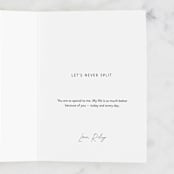 "Let's Never Split" - Single Greeting Cards in Honey by Lauren Jinhee - Customizable Interior Example