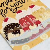 "Let's Never Split" - Single Greeting Cards in Honey by Lauren Jinhee - Close-Up