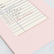 "Library Card" - Single Greeting Cards in Blush by Alexandra Cohn - Close-Up