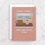 "espresso love" - Single Greeting Cards in Mug by Creo Study - Front