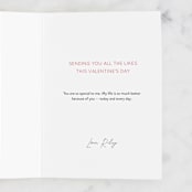 "All the Likes" - Single Greeting Cards in Blush by Alexandra Cohn - Customizable Interior Example