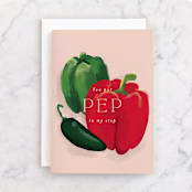"pep in my step" - Single Greeting Cards in Blush by Rebecca Durflinger - Front