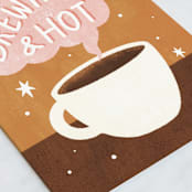 "Brewtiful" - Single Greeting Cards in Coffee by Cindy Chu - Close-Up